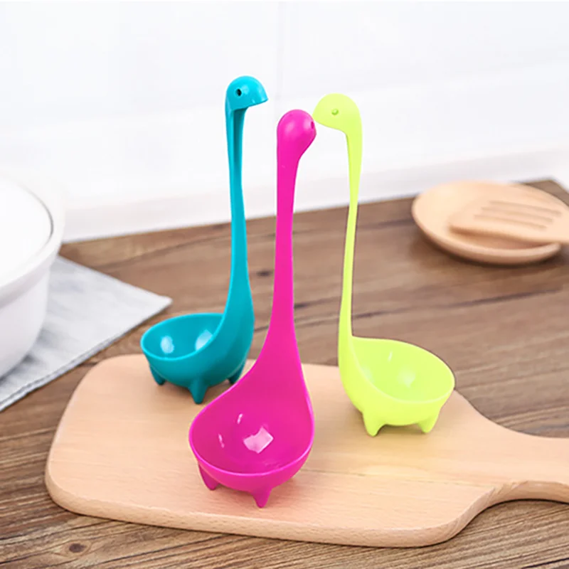 Cartoon Creative Long Handle Vertical Dinosaur Soup Spoon Resistant Tools Meal Dinner Cooking Stirrer Kitchen Supplies | Дом и сад