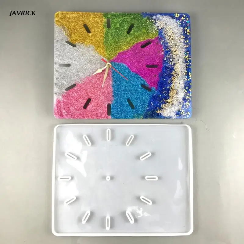 

Resin Mold Round/ Square Clock Silicone Mold for Epoxy Resin DIY Jewelry Making