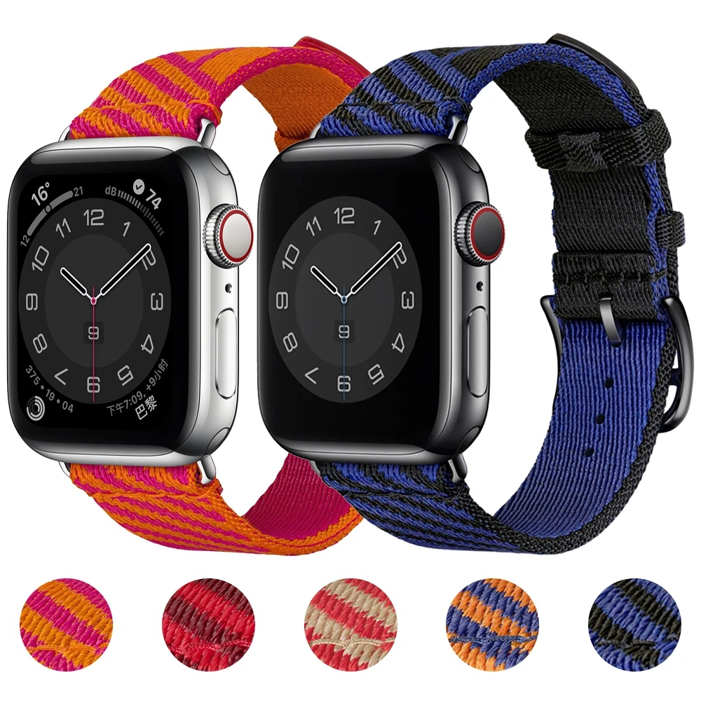 

Ремешок прыгающий для Apple Watch Band, нейлоновый спортивный браслет для Apple Watch Series 6SE 5 4 3, 38/40/44/42 мм, аксессуары