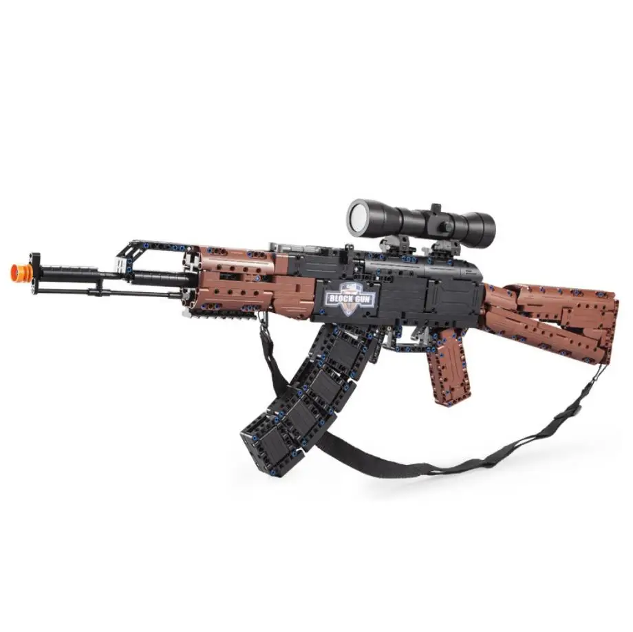 Современный военный пистолет строительный блок оружие AK47 сборка винтовки