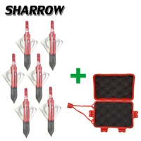 6pcs archery 100gr arrowhead 3broadhead and box set outdoor hunting shooting training bow and arrow accessories set