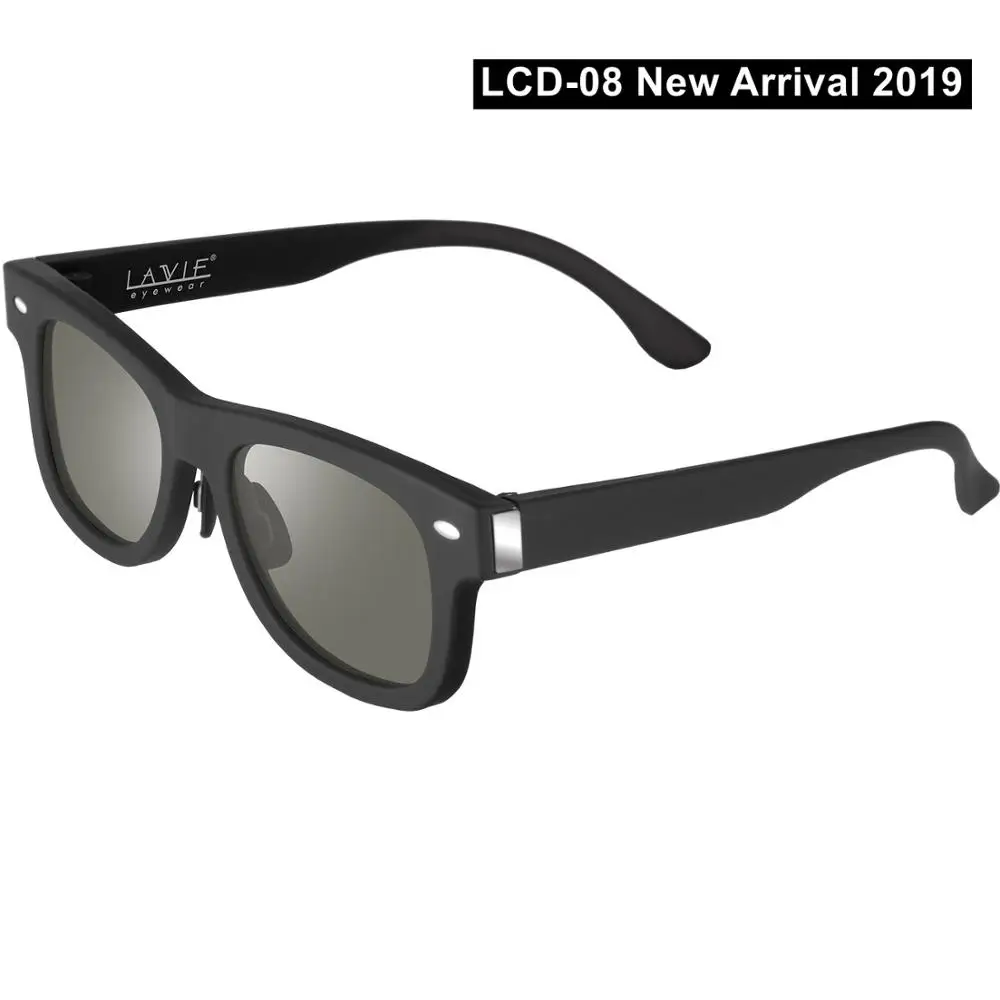 LCD08-BLK Дизайн Солнцезащитные очки для женщин ЖК-дисплей поляризационные Оптические стёкла электронный пропускания mannually Регулируемая Оптические стёкла Защита от солнца очки Винтаж Рамки - Цвет линз: LCD08-BLK