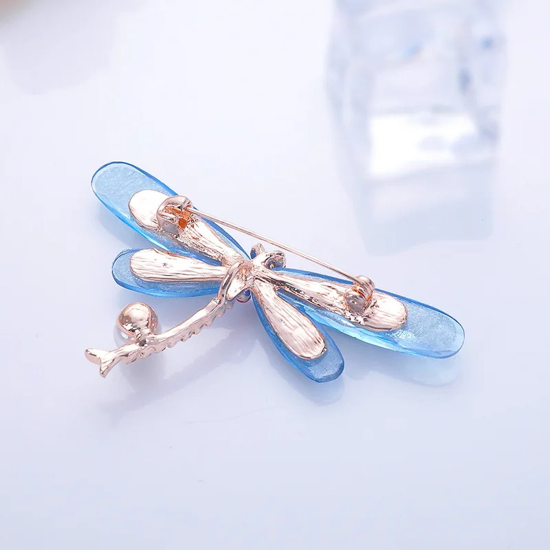Милые булавки животные Стрекоза Броши для женщин подарок детей Красный Кристалл