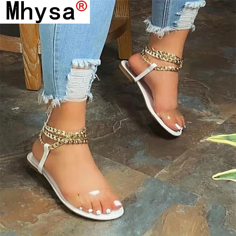 

Summer Women's New Casual Sandals Fashion Women's Shoes Walking Flat Shoes Comfortable Open Toe Sexy Transparent Beach Shoes