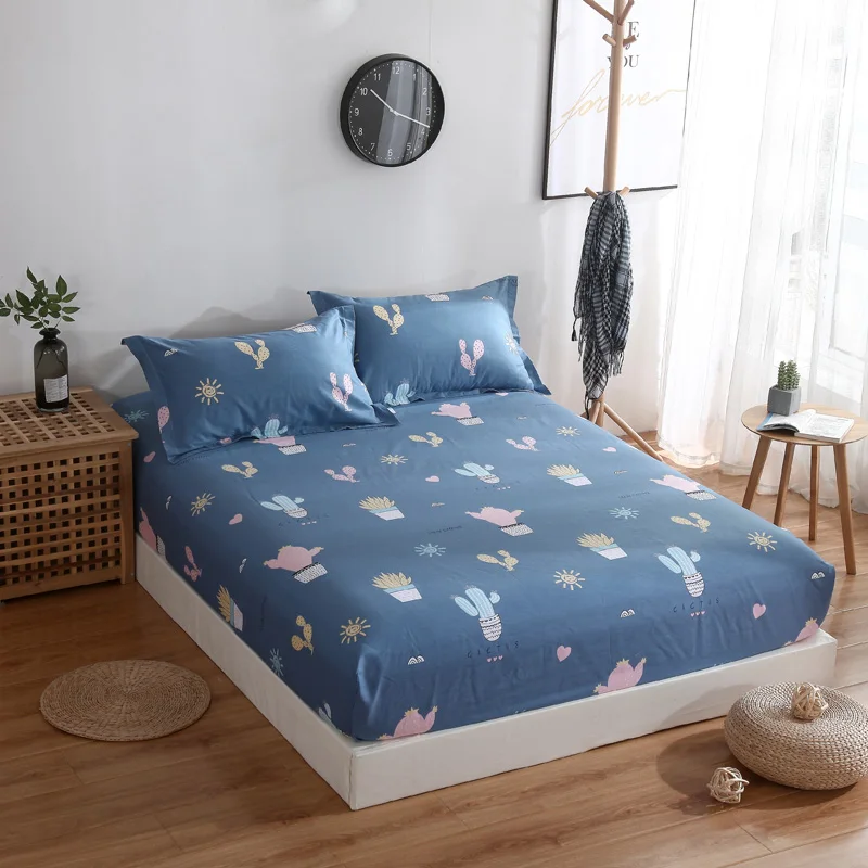 Постельное белье с мультяшным изображением белого и розового цветов эластичная