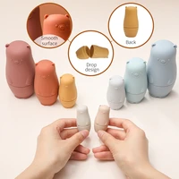 silicone nesting doll cup toy set matryoshka stacking dolls blocks toy children montessori early education toy cute bear doll