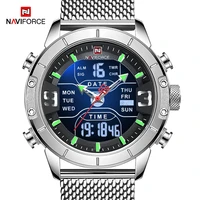 naviforce mens watch luxury brand men military sports watches quartz digital analog dual display waterproof wrist watch for men