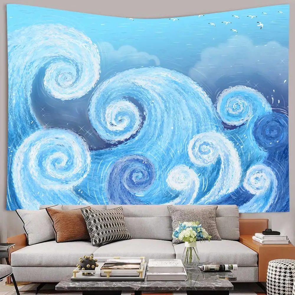 

Black and White Tapestry Psychedelic Mountain Sun Art Wall Hanging Tapestries for Living Room Home Dorm Decor