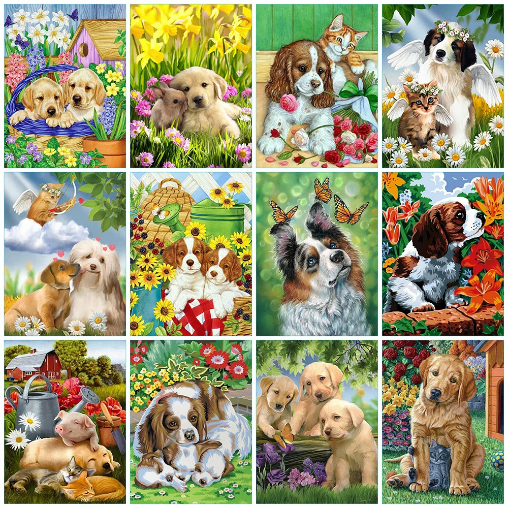 

Алмазная живопись «Собака», квадратные Стразы