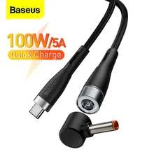 Baseus 100W Magnetic USB Type C to DC Round Port Fast Charging Cable For Lenovo ThinkPad IdeaPad Laptops Accessories Wire Cord