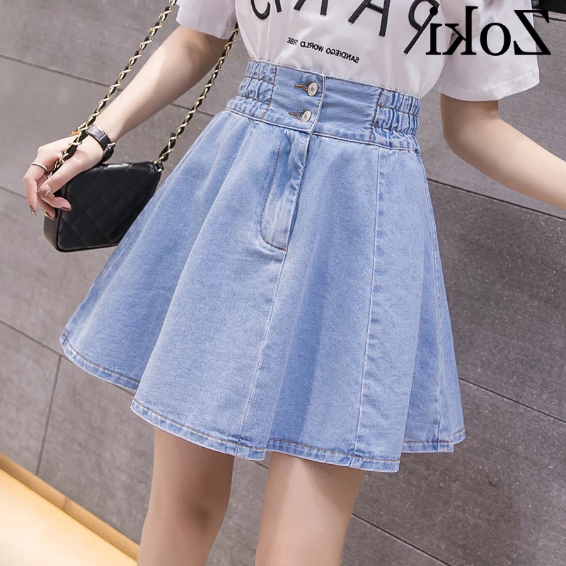 

Ruki women's short skirt, summer elastic girl's jeans skirt