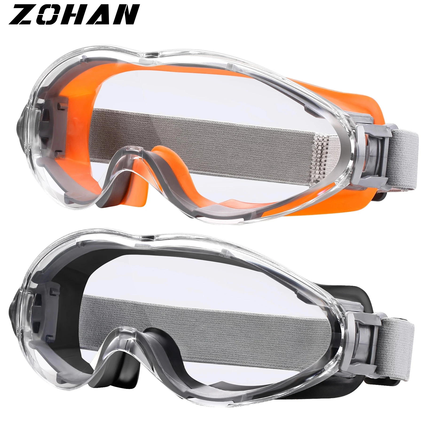 

ZOHAN 2PCS Safety Glasses Protective Goggles Anti-UV Waterproof Tactical Sport Eyewear Eye Protection Glasses Riding Skiing