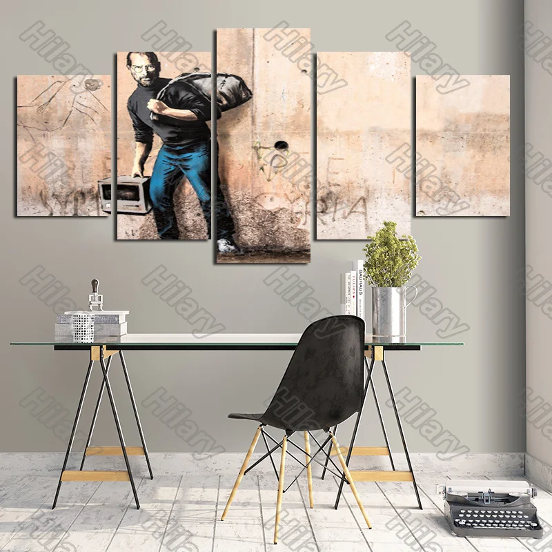 

Poster Man with The Luggage Figure Carving Figure Canvas Painting 5Pcs Posters Painting Wall Art Decoration for Living Room