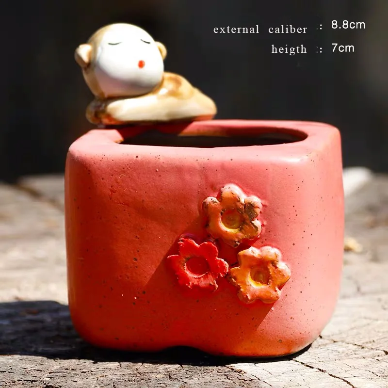 Милый животные цветочный горшок для суккулентов керамический плантатор