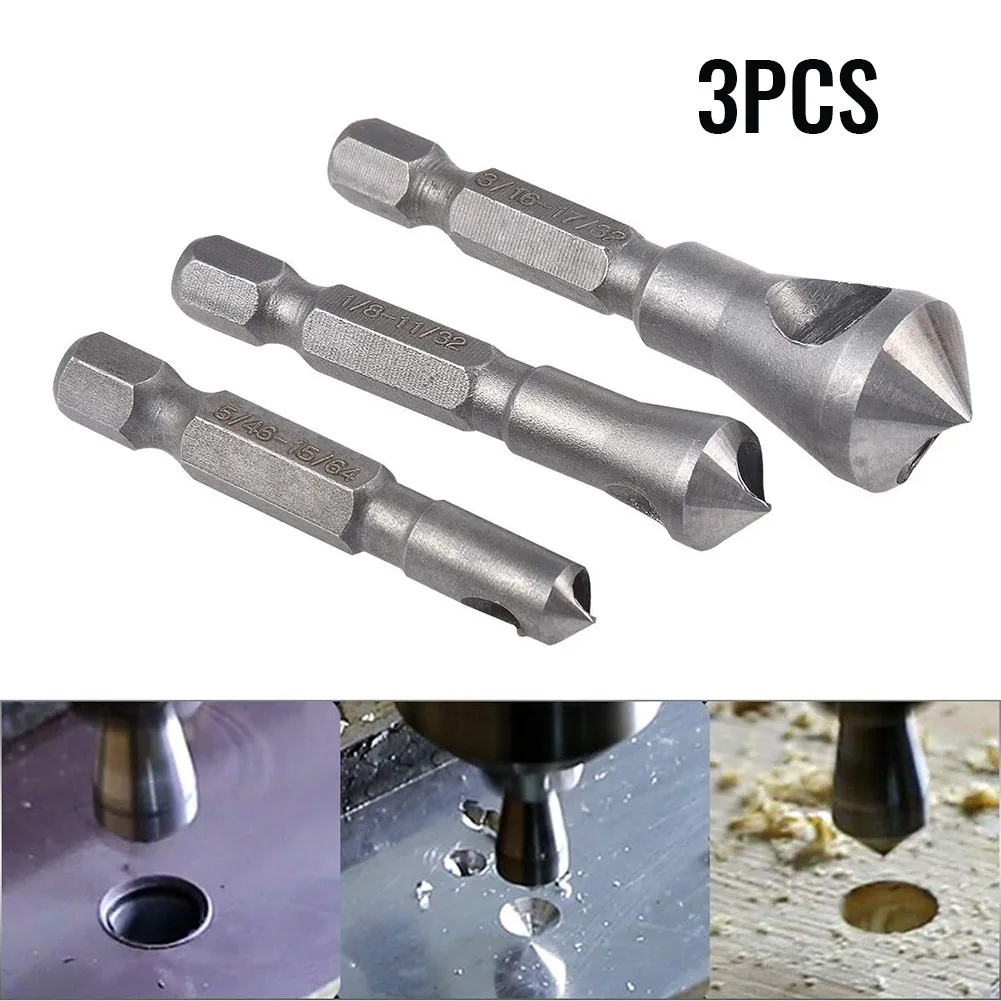 

3Pcs Drill Bits Center Punch Tool Countersink Drill Bit For Countersink
