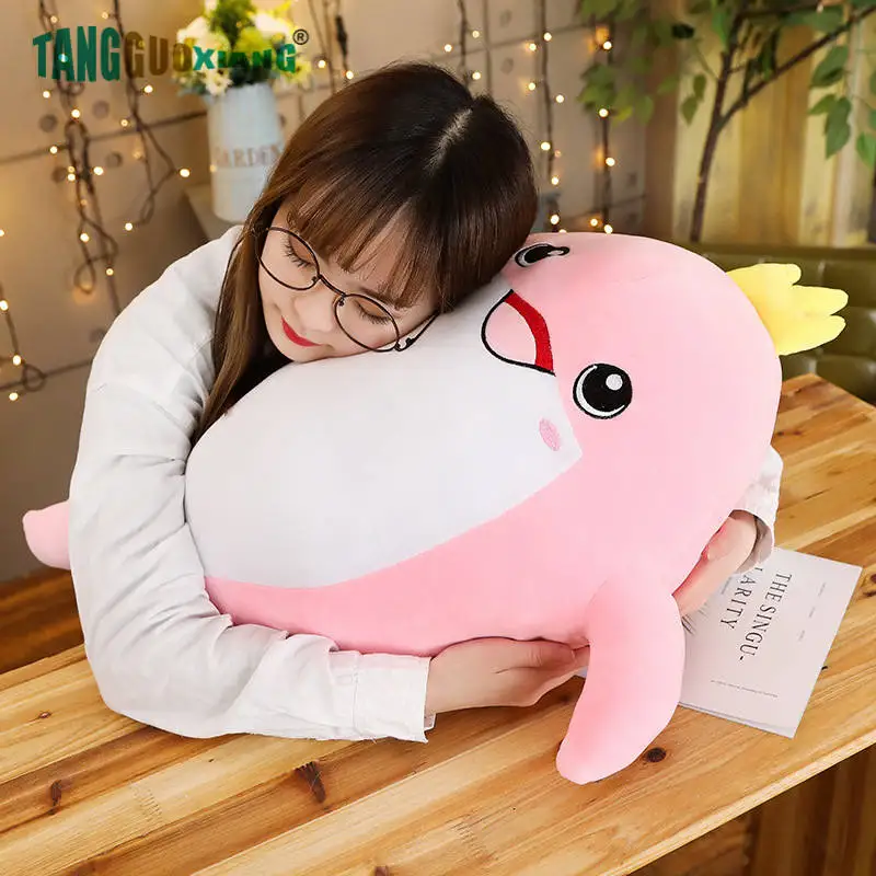 

100% Cotton Stuffed Plush Ocean Animal Toys Crown Dolphin Princess Plush Toy Sea Animal Doll Birthday Gift for Kids