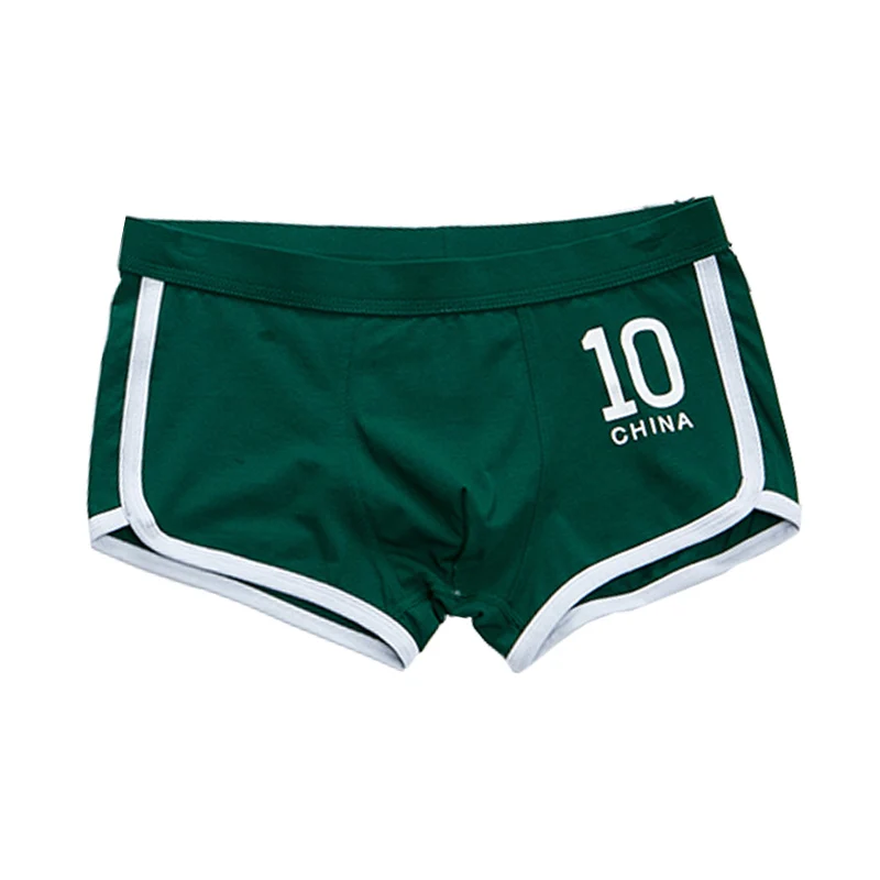 Dark green J-BOX, 1 шт., мужские боксеры Cueca, сексуальное антибактериальное нижнее белье, хлопковые короткие боксеры, мужские трусы размера плюс для полных геев, одежда - Цвет: Dark green