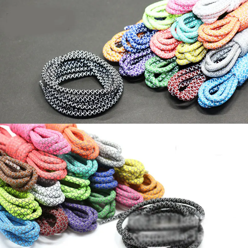 

New Cool Highlight 100/120cm Round Reflective Shoe Laces Athletic Safety Sneakers Shoelaces Night Walk Running Bootlace Shoelace