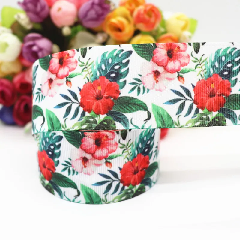 

50 yards 1.5'' 38MM Flowers Printed Grosgrain Ribbons For Hair Bows DIY Handmade Materials Y2020072302