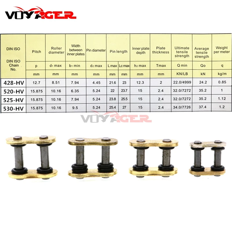 Уплотнительное кольцо для цепи мотоцикла 428HV 520HV 525HV 530HV коннектор