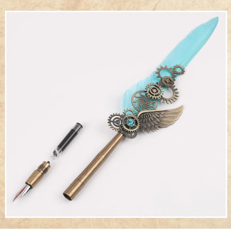 

Перо в стиле ретро, печать, печать, набор для воска с чернильным мешком, трубчатая ручка для экстракции чернил W3JD