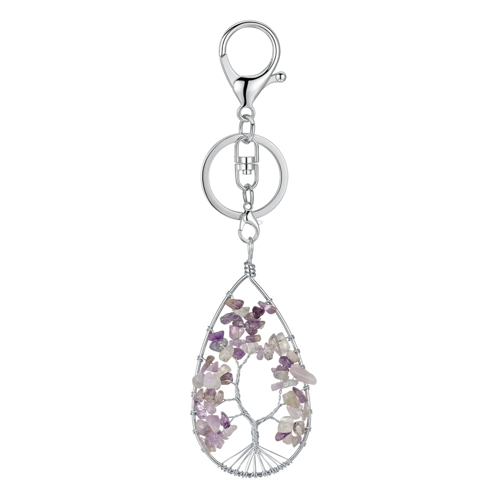 7 Чакра жизнь дерева кулон брелок заживляющие Кристаллы ручной работы обернутый