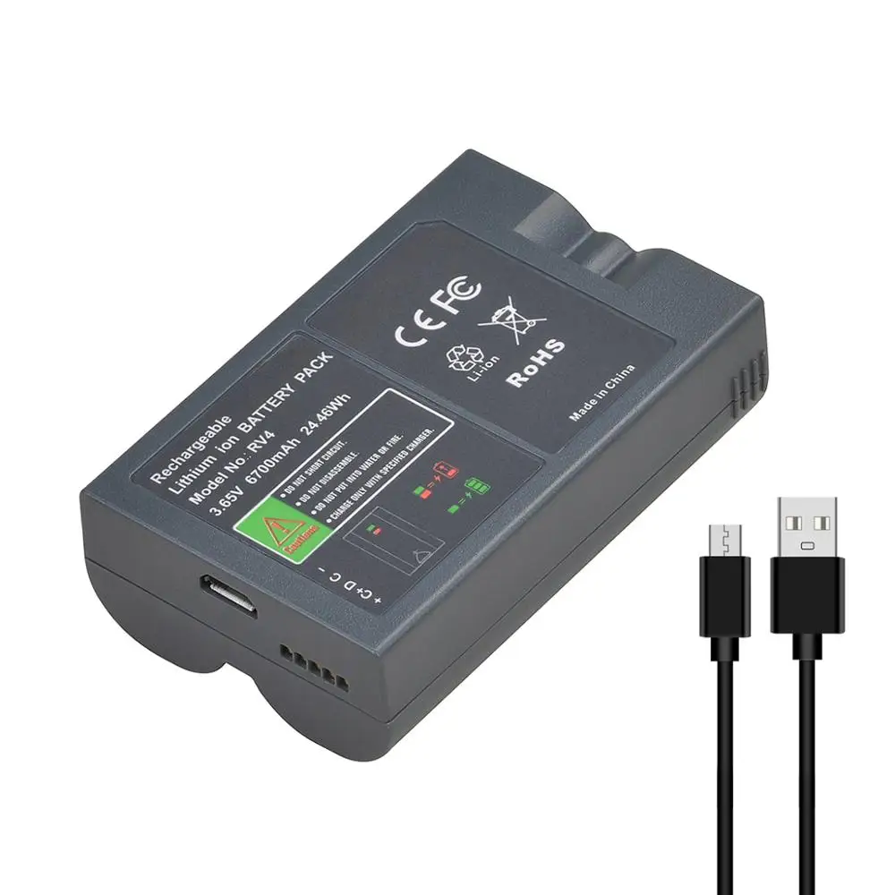 Батарея Batmax 6700mAh RV4 с usb кабелем для кольцевого видео звонка 2 кольцевая палка