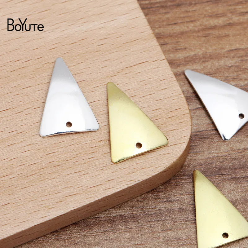 

BoYuTe оптовая продажа (100 шт./лот) металлические латунные тиснения 19*13 мм изогнутые треугольные Подвески для изготовления ювелирных изделий