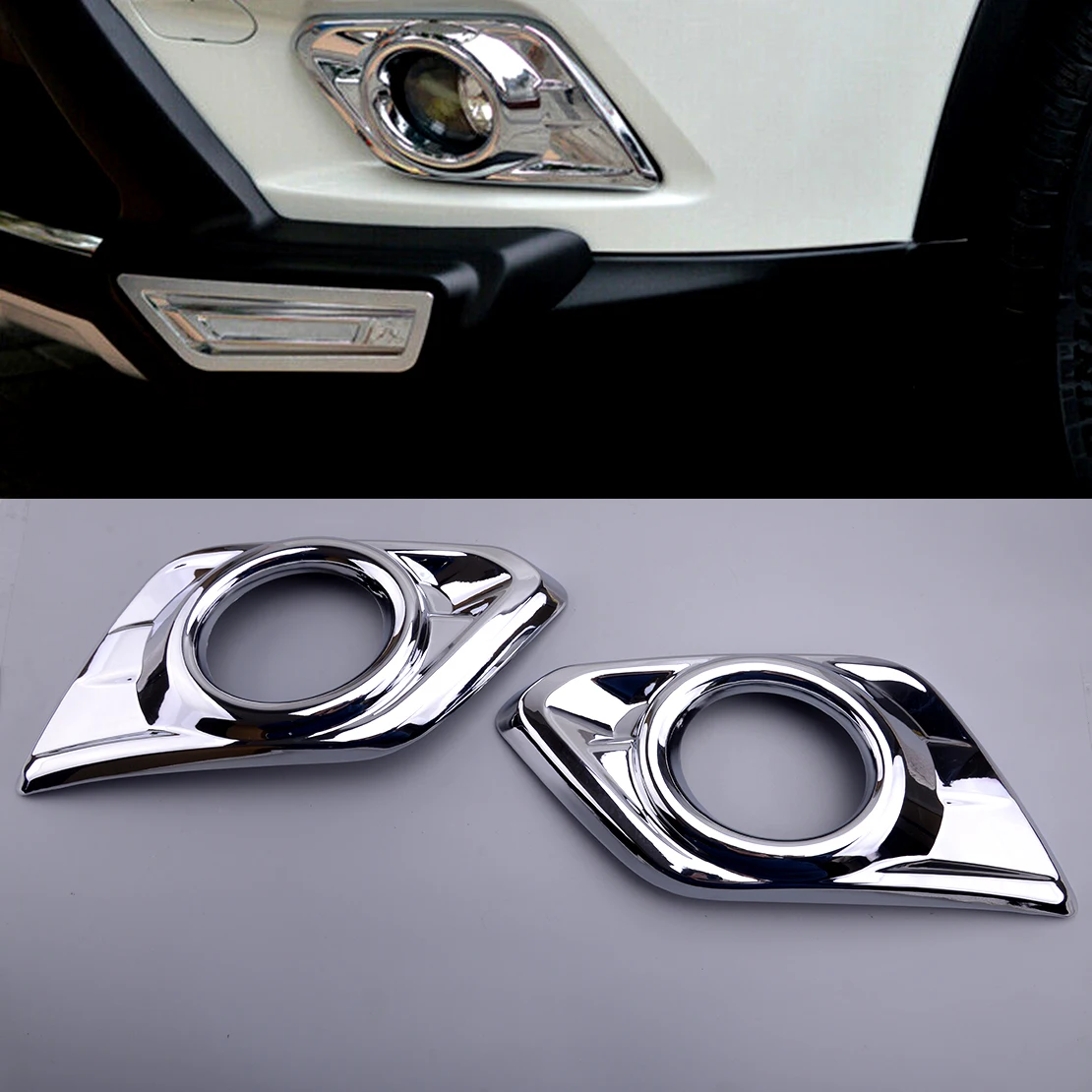 

2 шт., хромированные передние противотуманные светильник ры из АБС-пластика для Nissan Rogue X-TRAIL 2014 2015 2016