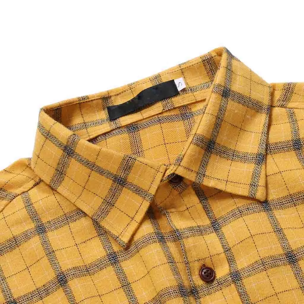 SAGACE высокое качество модная мужская повседневная клетчатая рубашка с длинными