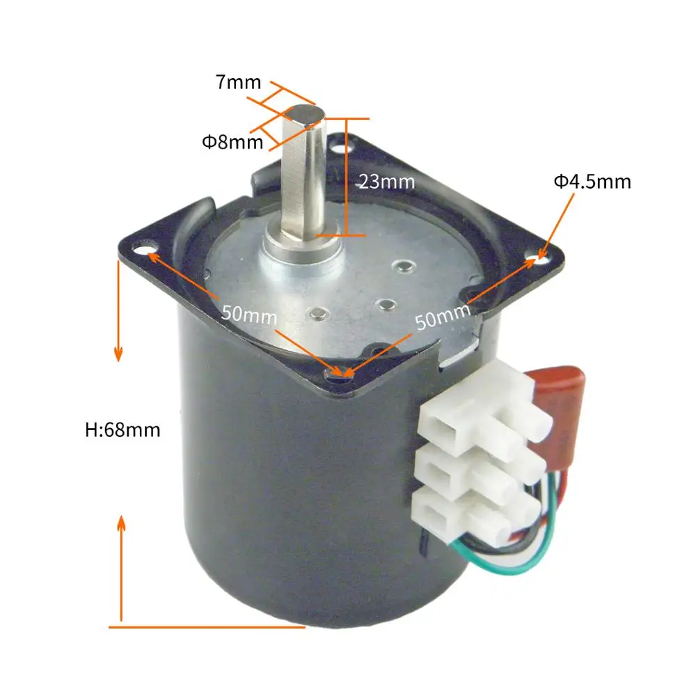 Редукторный двигатель синхронный 68KTYZ 220V AC 10 об/мин эксцентриковый вал