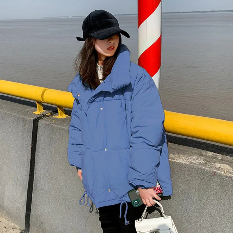 

New Parkas Winter Jacket Women Clothing Loose Warm Thick Short Down Cotton Coat Female Padded Streetwear Oversized Coats Q4369