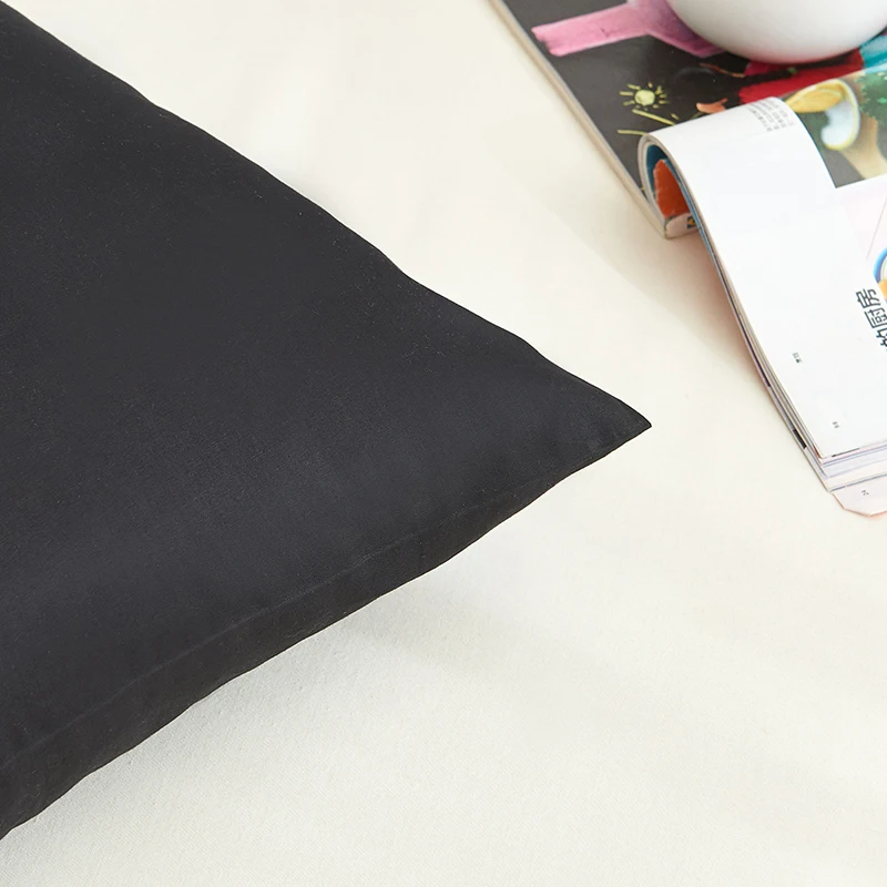 

100% Cotton Pillowcase Solid color pillow case Bedding black pillow cover envelope custom Pillow Case Cover 40x60 40x70 50x70