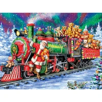 5d diy diamond painting christmas santa train squareround diamond cross stitch mosaic set hd quality kids interactive gift