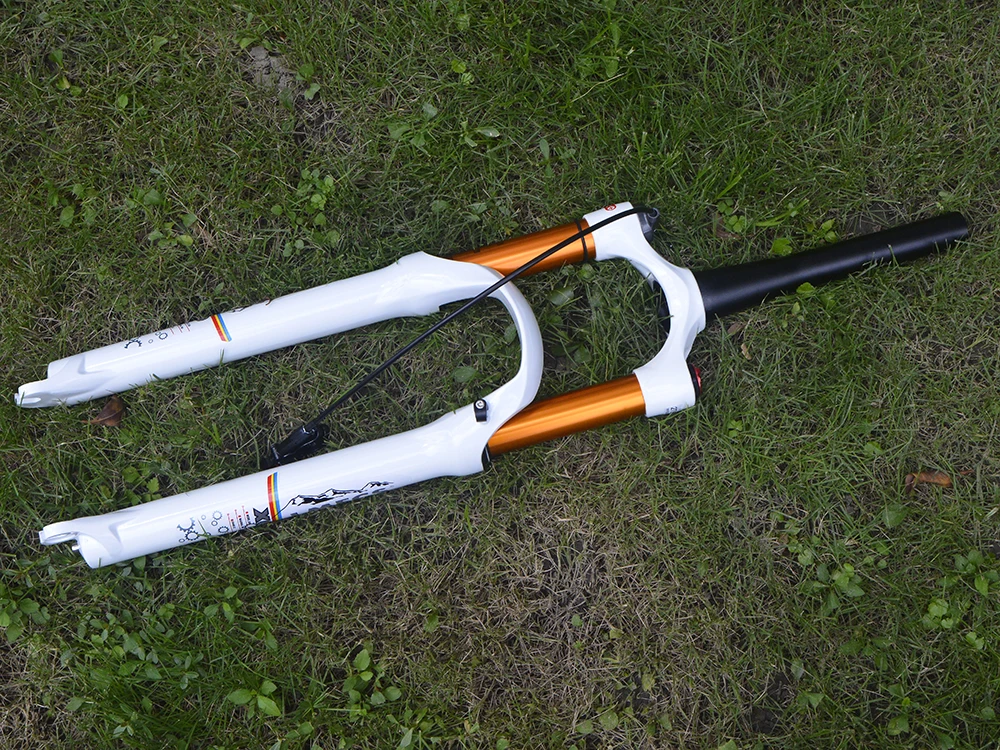 LMFCS MTB магниевого сплава велосипед вилка Supension Air 26/27. 32 RL100mm передняя вилка подходит для 5/29 дюймового горного велосипеда conica