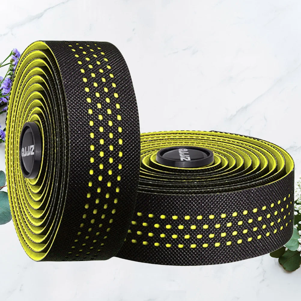 

1 пара дышащих поглощающих влаги лент для руля для дорожного велосипеда (желтый)