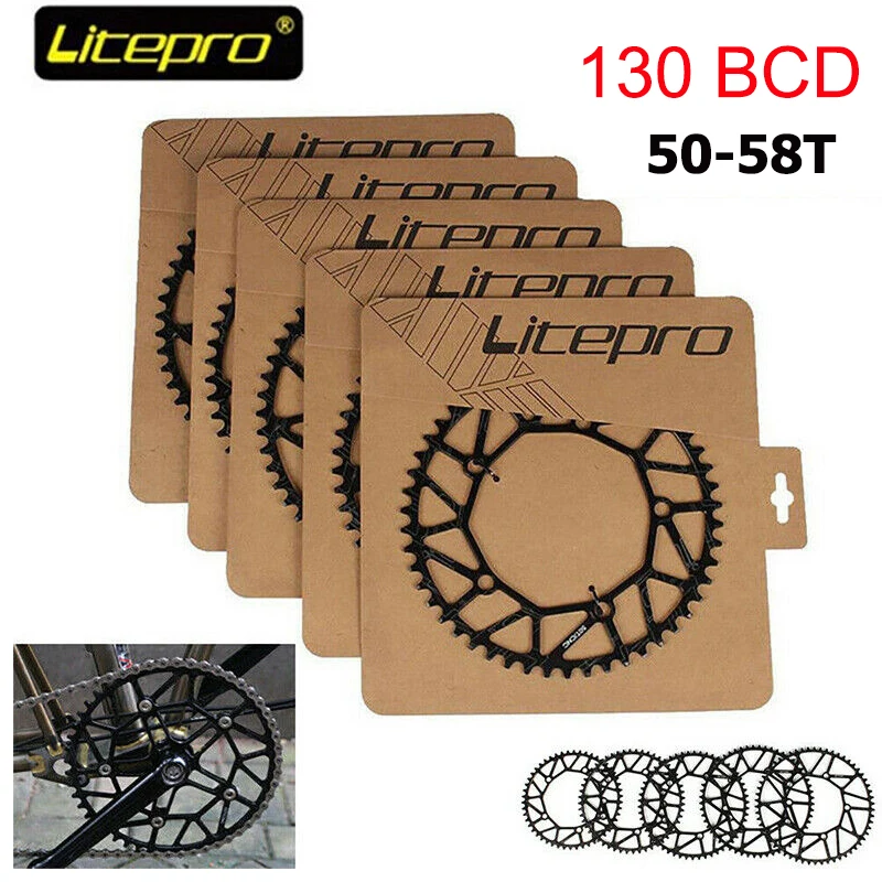 Litepro 130BCD узкое широкое кольцо с одной скоростью BMX цепи велосипеда складное