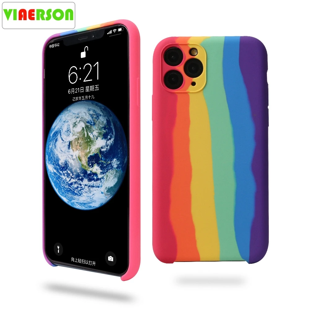Художественный Радужный жидкий силиконовый чехол для телефона iPhone 11 Pro MAX X XS XR