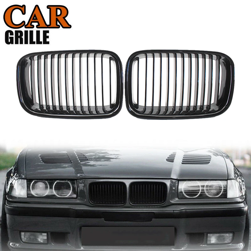 Пара передних спортивных грилей для почек глянцевый черный BMW E36 318 328 1992-1996