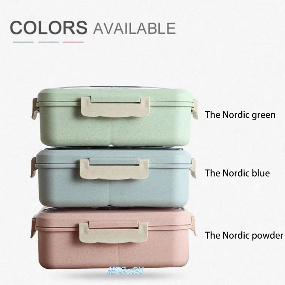 

Microwave Lunch Box Wheat Straw Dinnerware Food Storage Container Children Kids School Office Portable Bento Box Lunch Bag
