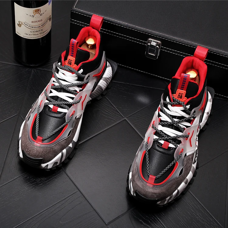 Top quality New Men's colour mixed Causal flat platform shoes luxury designer Hip-hop punk Loafers sneakers for web celebrity | Обувь