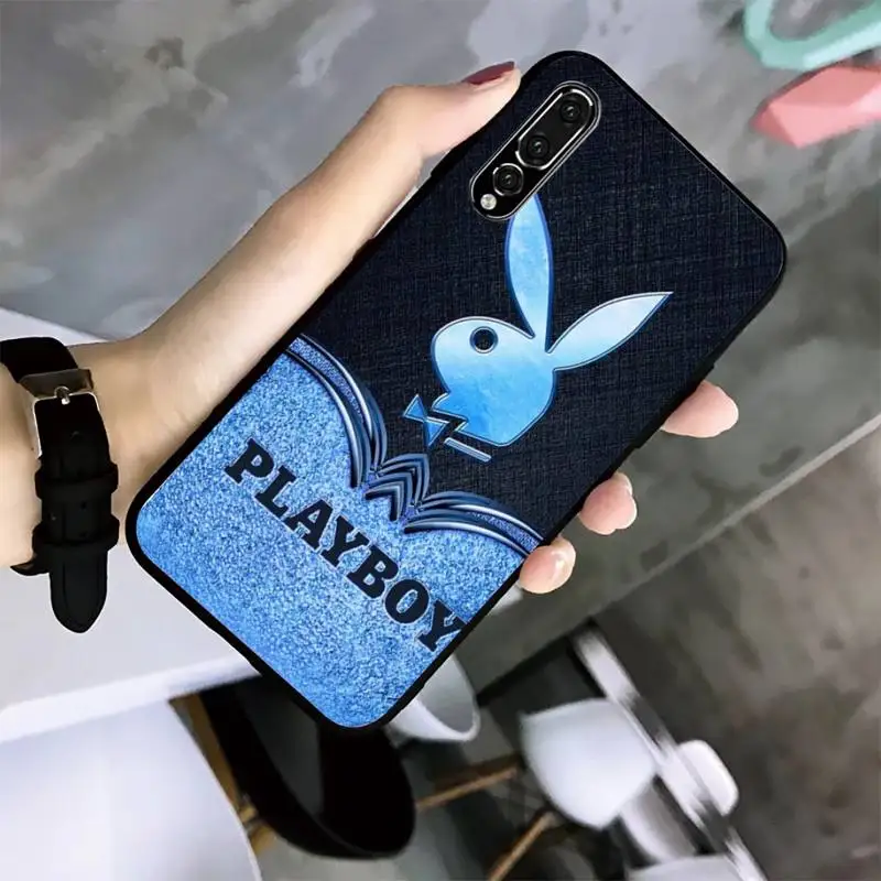 

Play Boy Bunny Phone Case For Huawei Mate10 20Lite 20X Mate20 30 40 Pro Nova3 4 4E 3i Nova5 5ipro Black Soft TPU Case