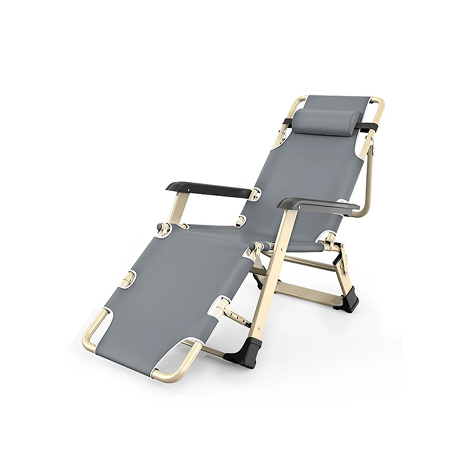 

Foldable Lazy Sofa Chair Rest Nap with Pad Collapsible Beach Chair 60 Degree Swivel Office Supplies DC120