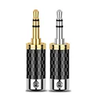 Стерео 3,5 мм 3-полюсный разъем для наушников из углеродного волокна, медь, золотородиевое покрытие, разъем для наушников, аудиоразъем 3,5, мужской металлический адаптер