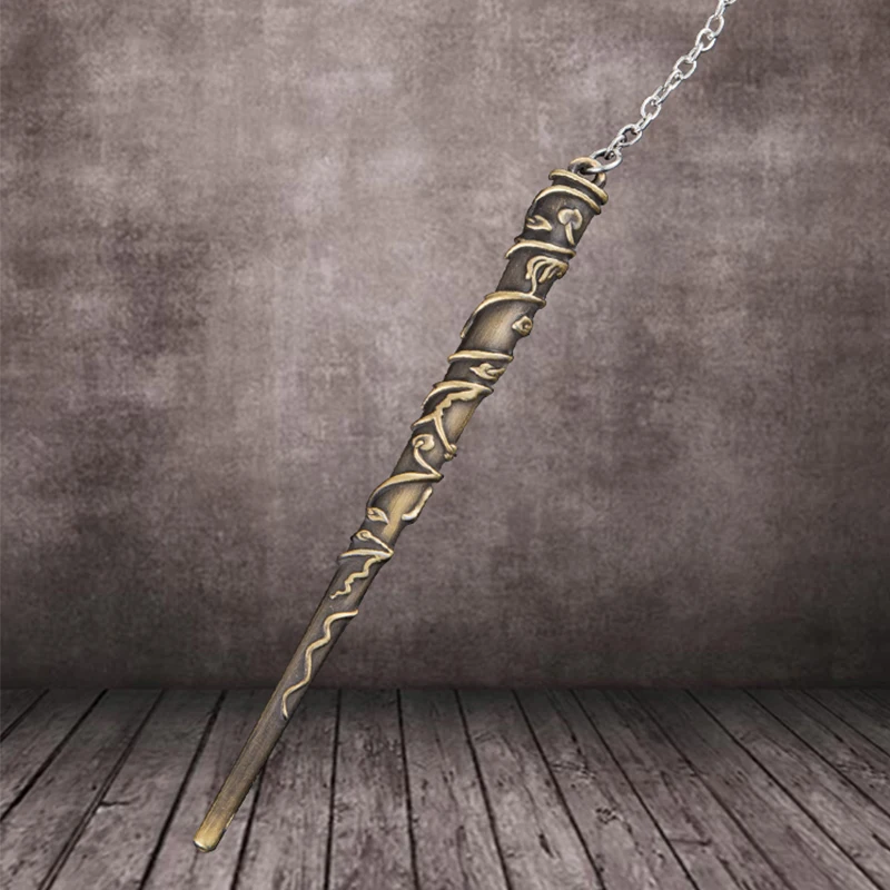 

Cosplay Magic Wand Necklace Keychain Key Chain Elder Wizard Wand Pendant Amulet Movie Jewelry Vintage Retro Men Women