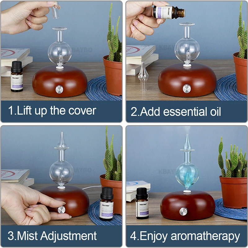 Эфирные масла диффузор ароматический освежитель воздуха Дерево и стеклянный