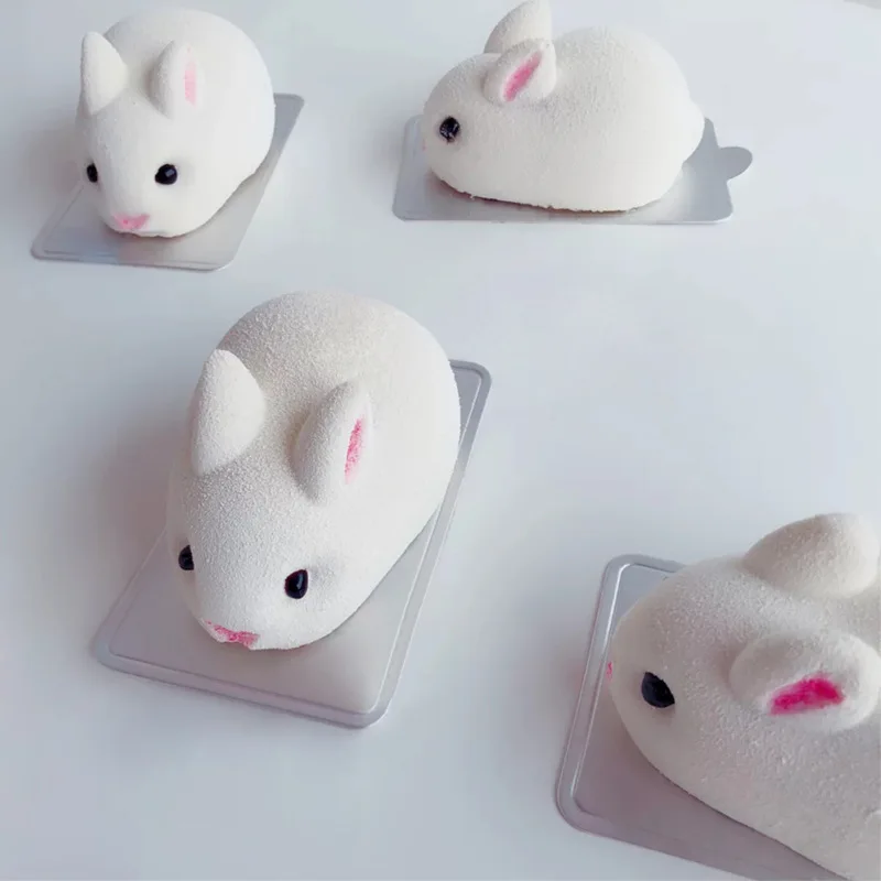 

Силиконовая форма в виде кролика 3D стерео мусс для приготовления торта своими руками кролик пудинг Fondant (сахарная) пресс-формы для торта дек...