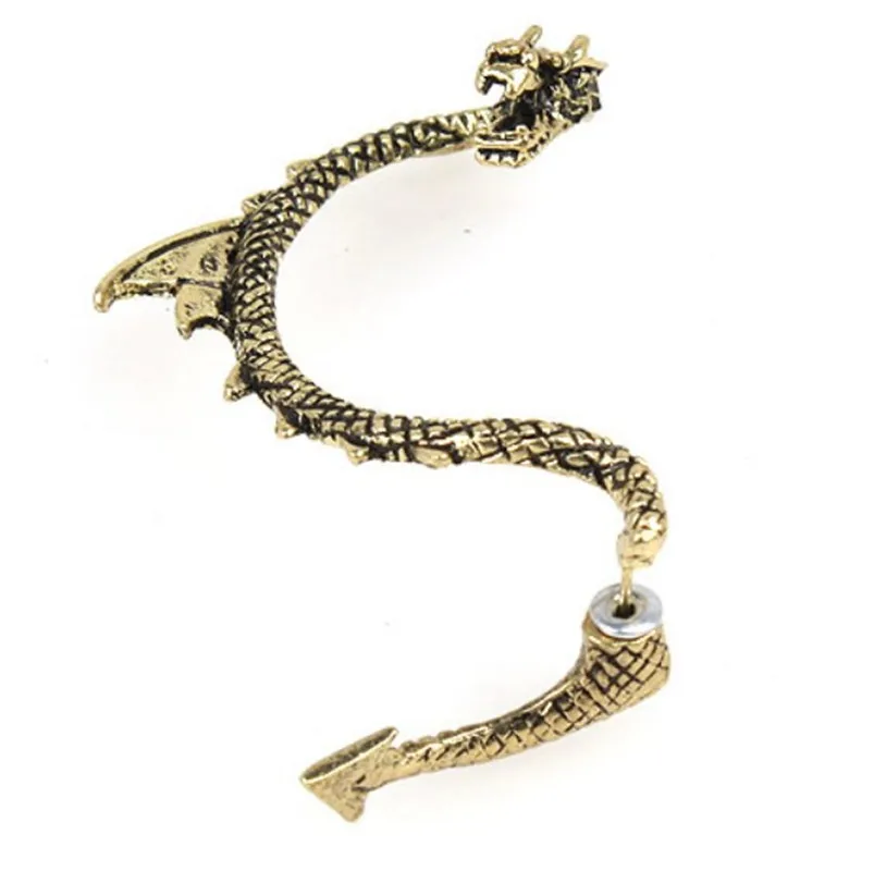 ER018 Hot Retro Fashion rock and roll dragon Earhook not pierced ears Earrings for women jewelry