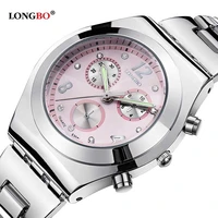 fashion longbo brand luxury water resistant casual quartz women lady gift watches full stainless steel sports watch