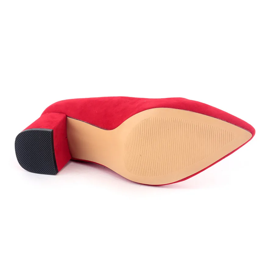 Женские замшевые туфли-лодочки на высоком каблуке с острым носком - купить по